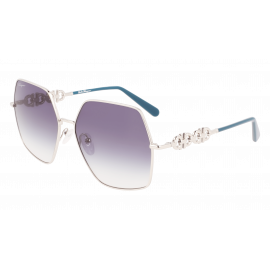 женские солнцезащитные очки S.FERRAGAMO  SF291S 048 SILVER/BLUE