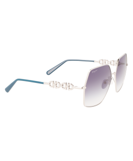женские солнцезащитные очки S.FERRAGAMO  SF291S 048 SILVER/BLUE