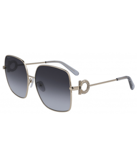 женские солнцезащитные очки S.FERRAGAMO  SF 243SR Light Gold/Grey Gradient 738